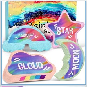 Colorful Rainbow Bath Bomb Set. Set of 4